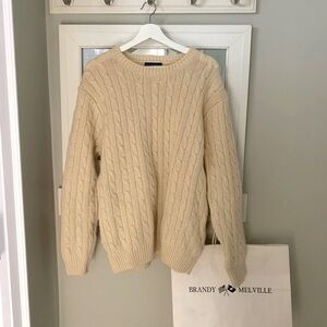 NWOT Brandy Melville cream cable sweater